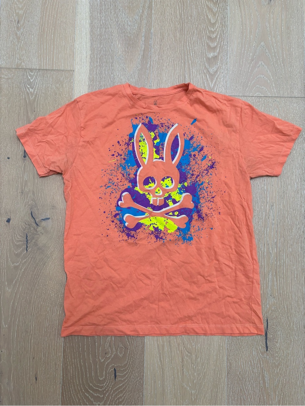 Psycho Bunny Glow in the Dark Neon Bunny Splatter Graphic